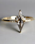 Kite Salt and Pepper Diamond Ring, 14k Yellow Gold