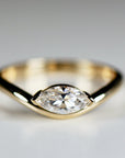 Marquise Moissanite Monolith Ring 14k Gold, LILY