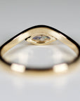 Marquise Moissanite Wavy Band Ring 14k Gold, LILY Minimalist Engagement Ring - Melt'm Jewelry