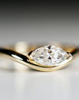 Marquise Moissanite Monolith Ring 14k Gold, LILY - Melt'm Jewelry