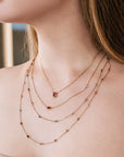 Diamond Station Necklace, Red Diamond By the Yard Necklace