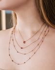 Red Diamond Station Necklace in 10k Gold - Melt'm Jewelry