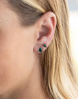 Genuine Pear Emerald Earrings 14k Gold