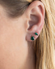 Genuine Pear Emerald Earrings 14k Gold