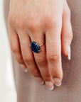 Deep Blue Kyanite Ring 14k Solid Gold, Genuine Natural Kyanite Ring, Handmade Oval Kyanite Ring, Statement Ring