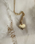 14k Gold Heart Charm or Necklace, Golden Solid Heart Charm