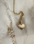 14k Gold Heart Charm or Necklace, Golden Solid Heart Charm - Melt'm Jewelry