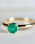 Solitaire Natural Emerald Ring 14k Gold, Handmade Emerald Promise Ring, May Birthstone Ring, Emerald Engagement Ring, 20th Anniversary Ring