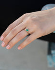 Solitaire Natural Emerald Ring 14k Gold