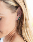 Genuine Pear Emerald Earrings 14k Gold - Melt'm Jewelry