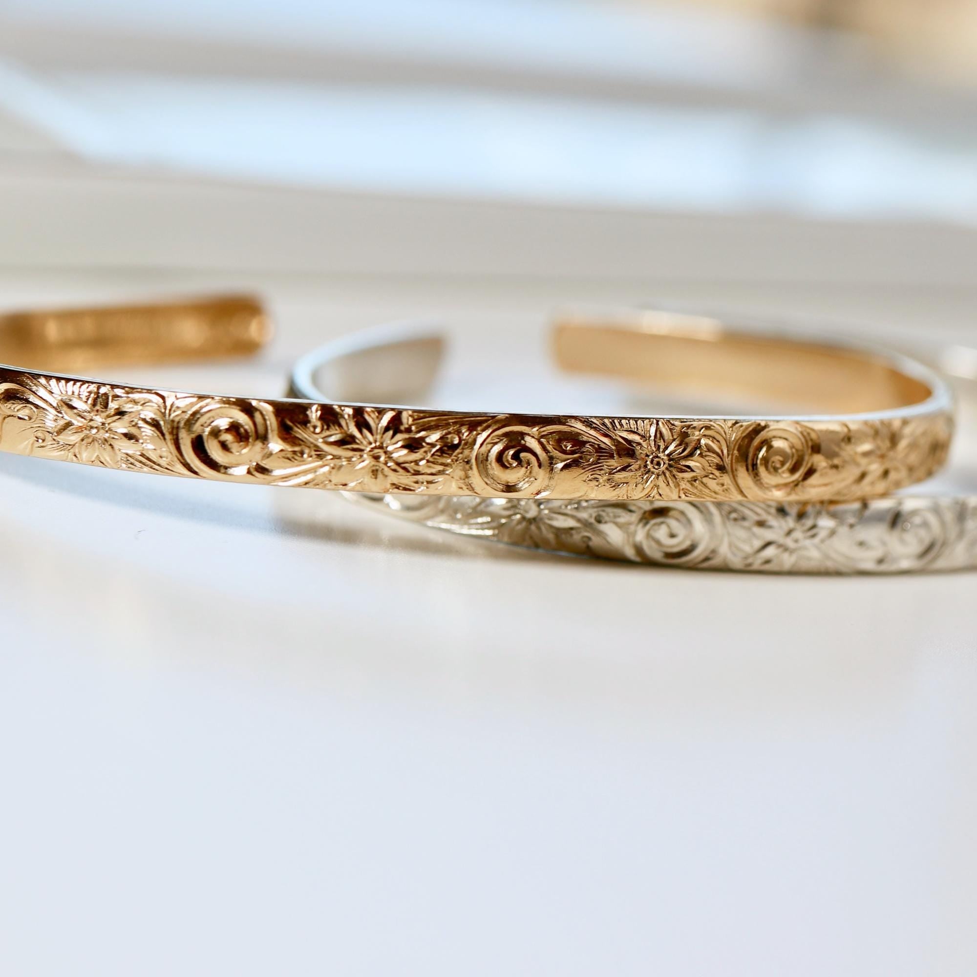 Open Cuff Message Bracelet Gold Filled or Sterling Silver Silver - Melt'm Jewelry