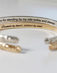 Open Cuff Message Bracelet Flowers, Gold Cuff, Silver Cuff, Handwriting Inside, Hidden Message, Bracelet, Etched Gold Open Bangle Bracelet