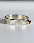 Ruby Ring, Mixed Metal Ring, Sterling Silver Ruby Ring