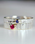 Ruby Ring, Mixed Metal Ring, Sterling Silver Ruby Ring