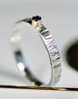 Mixed Metal Ring, Sterling Silver Sapphire Ring