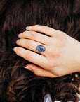 Deep Blue Kyanite Ring 14k Solid Gold, Genuine Natural Kyanite Ring, Handmade Oval Kyanite Ring, Statement Ring