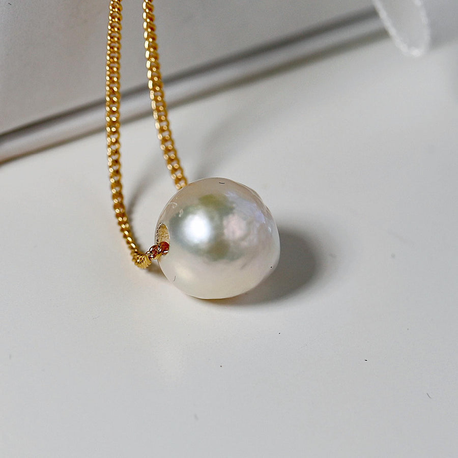 Natural Pearl Necklace, Sliding Pearl Necklace, Wedding Jewelry, Freshwater Pearl Necklace Gold Filled, June Birthstone, Bridal Jewelry