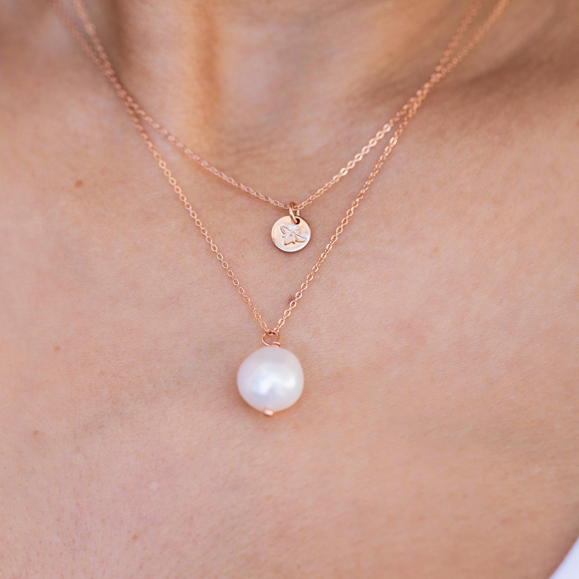 Rose Gold Natural Pearl Necklace