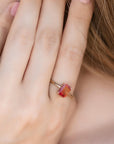 Solitaire Sunstone Ring 14k Solid Gold