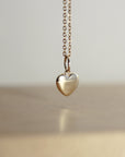 14k Gold Heart Charm or Necklace, Golden Solid Heart Charm