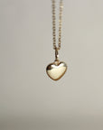 14k Gold Heart Charm or Necklace, Golden Solid Heart Charm