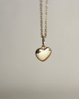 14k Gold Heart Charm or Necklace, Golden Solid Heart Charm - Melt'm Jewelry