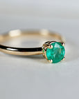 Solitaire Natural Emerald Ring 14k Gold, Handmade Emerald Promise Ring, May Birthstone Ring, Emerald Engagement Ring, 20th Anniversary Ring