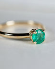 Solitaire Natural Emerald Ring 14k Gold