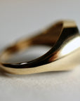 14k Solid Gold Round Signet Ring For Women, Monogrammed Personalized Ring - Melt'm Jewelry