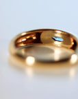 14k Gold Minimalist Dome Ring With Marquise London Blue Topaz - Melt'm Jewelry