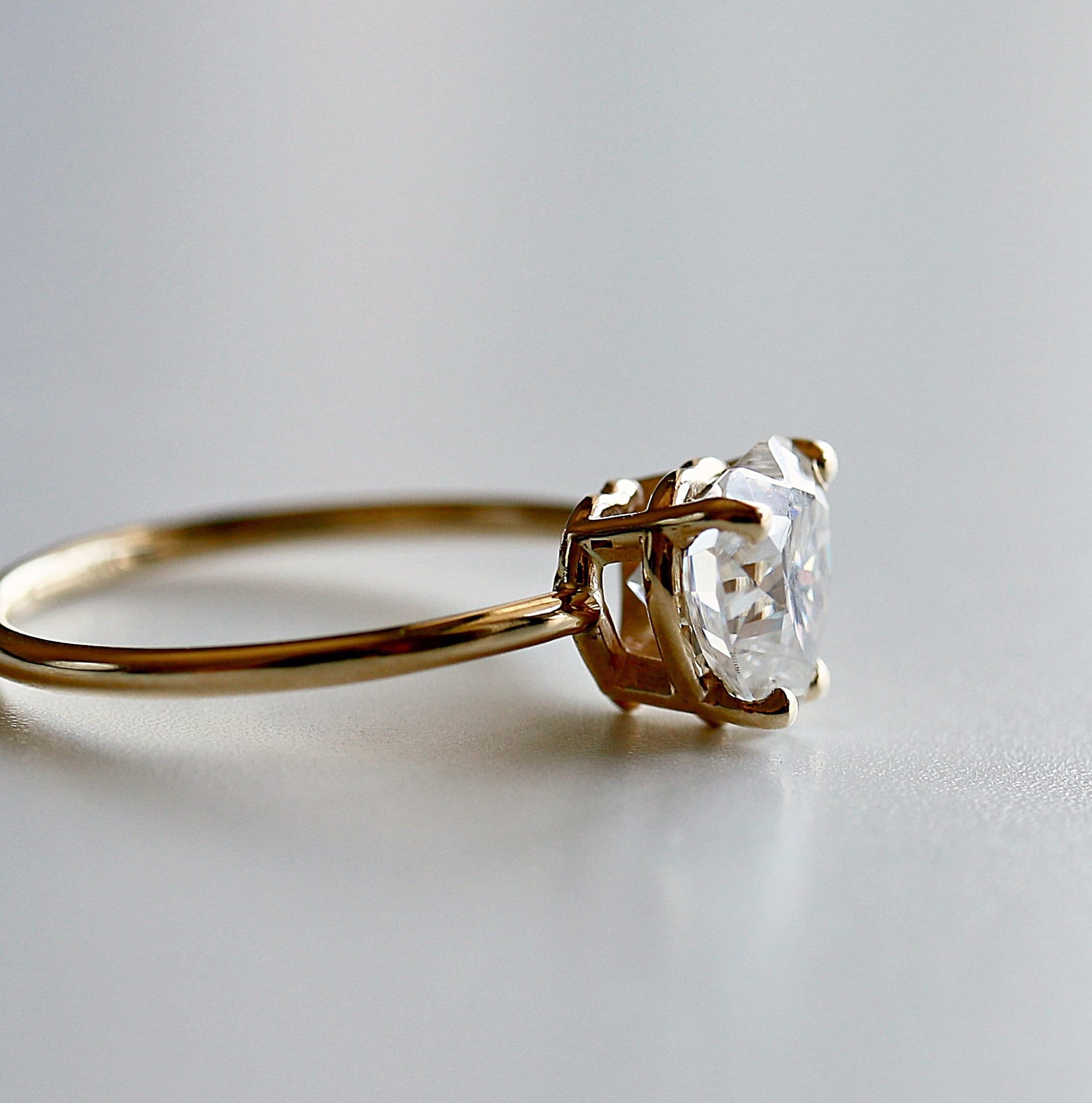 Heart Moissanite Ring 14k Gold, 1.3 Ct. Heart Moissanite Engagement Ring - Melt'm Jewelry