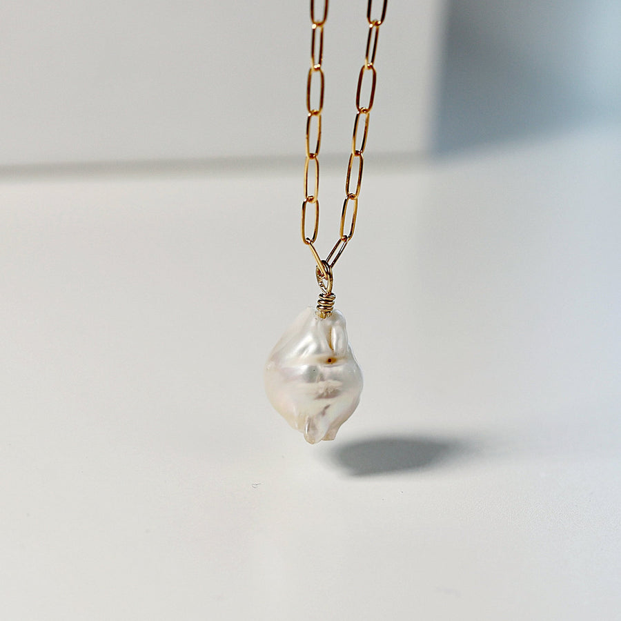 Baroque Natural Pearl Necklace, Freshwater Pearl Necklace Gold Filled, June Birthstone, Layering Necklace, Bridal Jewelry