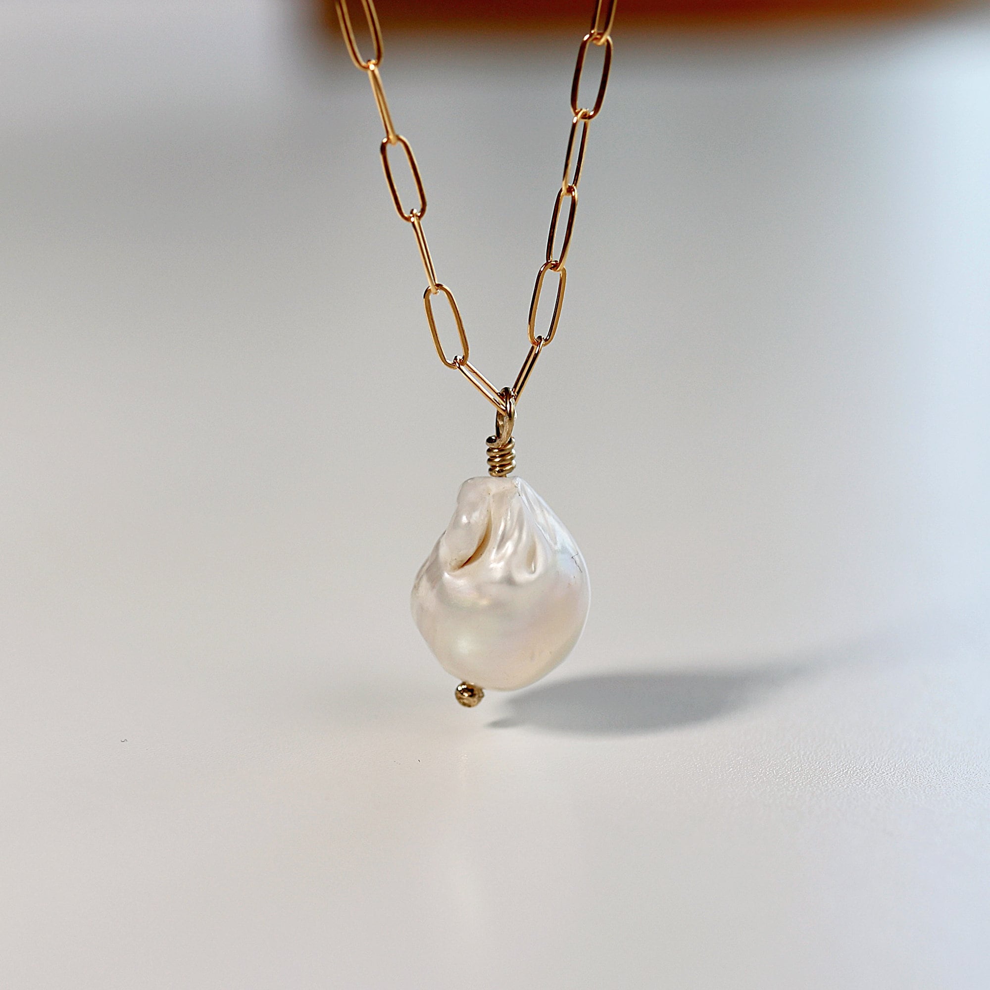 Baroque Natural Pearl Necklace, Freshwater Pearl Necklace Gold Filled, June Birthstone, Layering Necklace, Bridal Jewelry