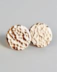 Hammered Gold Disc Stud Earrings