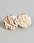 Hammered Gold Disc Stud Earrings - Melt'm Jewelry