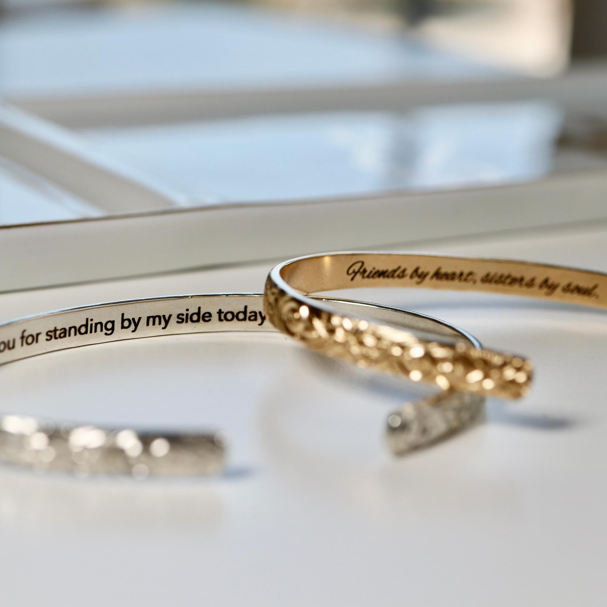 Open Cuff Message Bracelet Gold Filled or Sterling Silver Silver - Melt'm Jewelry