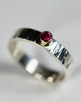 Ruby Ring, Mixed Metal Ring, Sterling Silver Ruby Ring