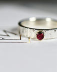 Ruby Ring, Mixed Metal Ring, Sterling Silver Ruby Ring