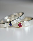 Mixed Metal Ring, Sterling Silver Sapphire Ring