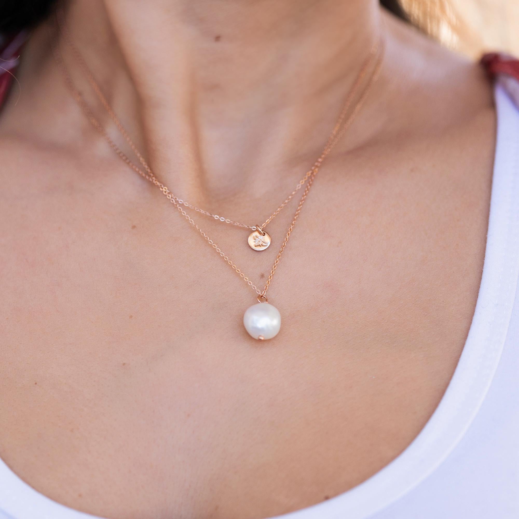 Rose Gold Natural Pearl Necklace