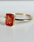 Solitaire Sunstone Ring 14k Solid Gold