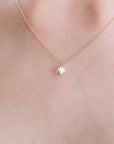 Heart White Topaz Charm or Necklace 14k Solid Gold