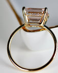 Emerald Cut Morganite Ring 14k Solid Gold - Melt'm Jewelry