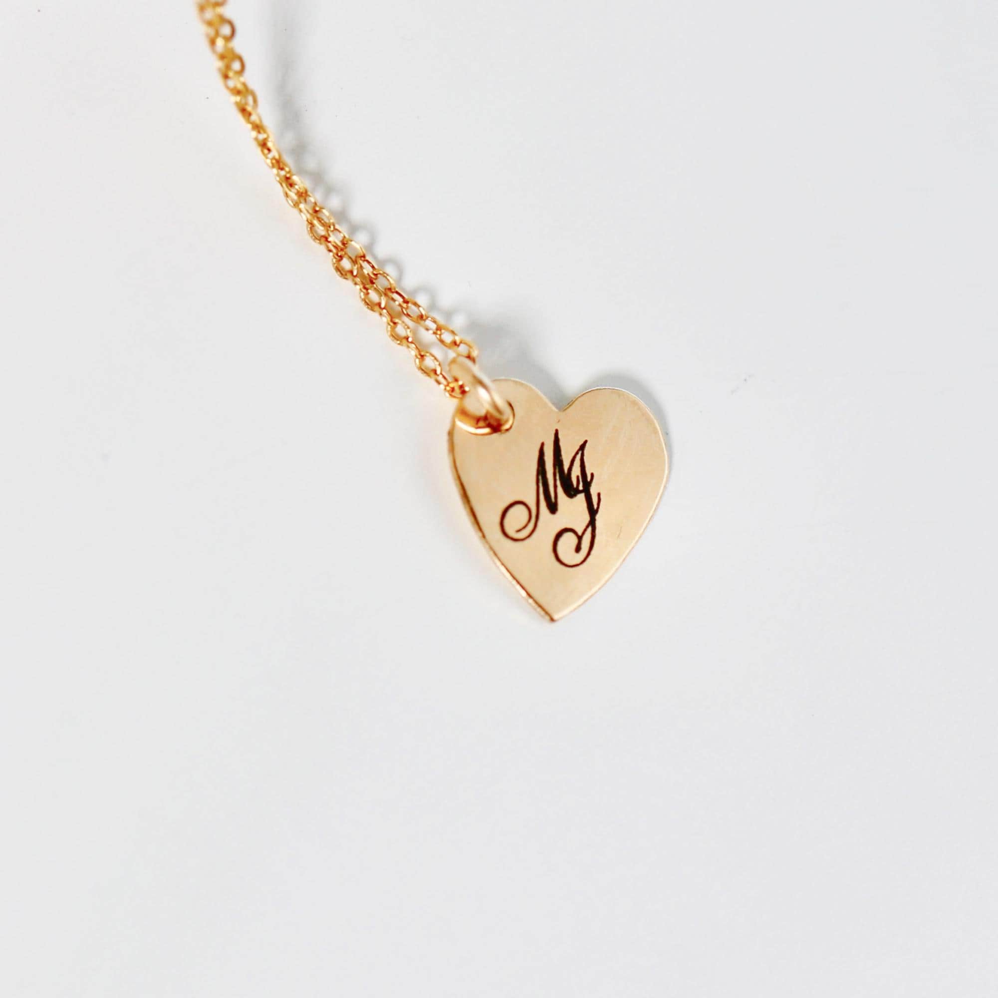 Engraved Heart Necklace, Custom Jewelry - Melt'm Jewelry