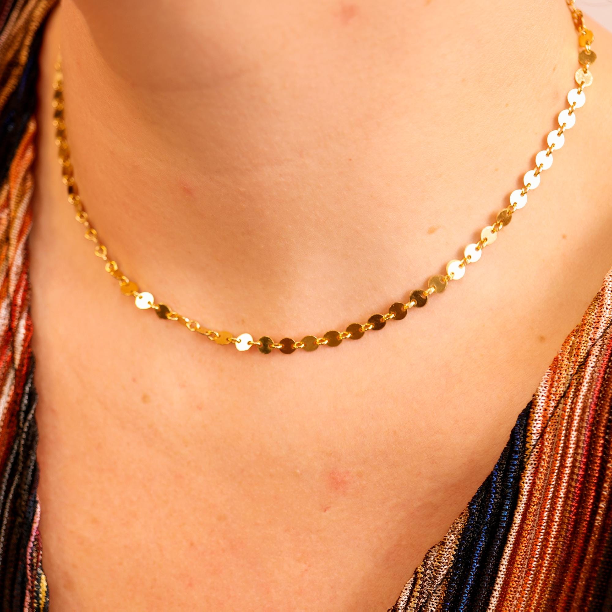 Gold Coin Disc Choker - Melt'm Jewelry