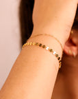 Gold Filled Sequin Chain Bracelet