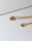Gold Personalized Gothic Heart Necklace, Old English Letter Necklace - Melt'm Jewelry