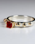 Ruby Ring, Mixed Metal Ring, July Birthstone