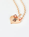 Rose Gold Personalized Engraved Heart Necklace - Melt'm Jewelry