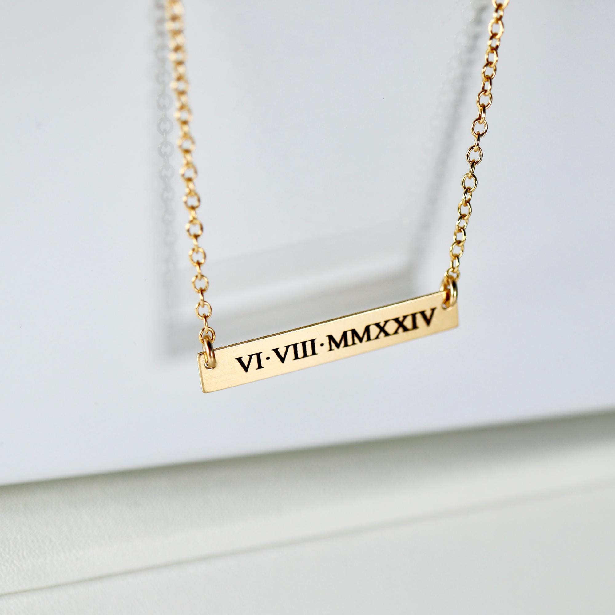 Engraved Personalized Gold Bar Necklace - Melt'm Jewelry